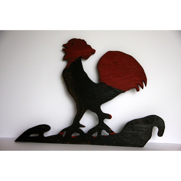Folk art rooster, wood, hand painted, double sided, country decorating - Picture 5 of 9